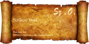 Szűcs Odó névjegykártya