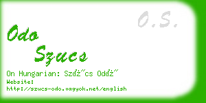 odo szucs business card